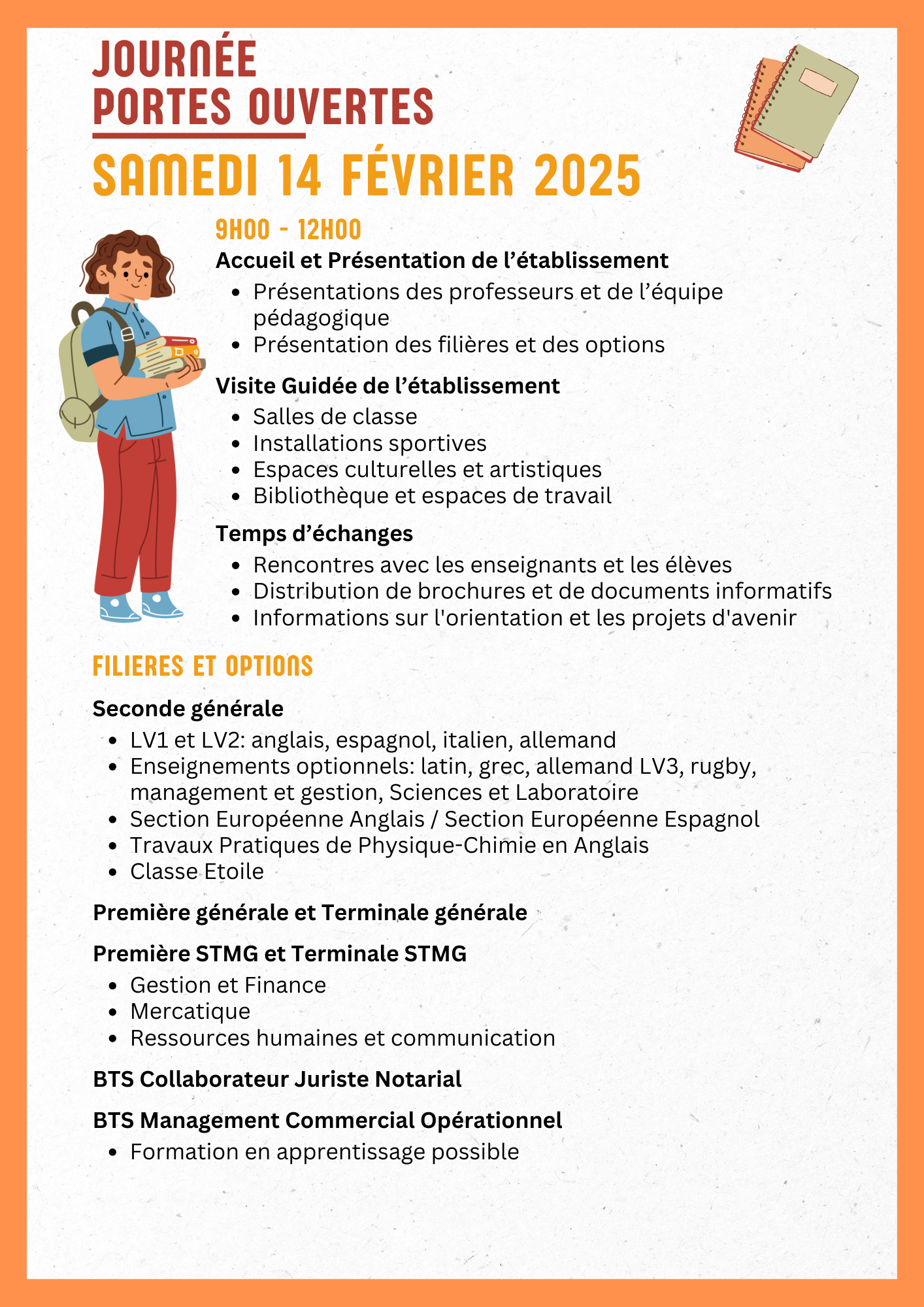 Journée  portes ouvertes samedi 14 février 2025 de 9h à 12h